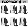 ECOPACK 6 UDS - BLACKandSILVER HANSEL PLUG ANAL SILICONA CON ASA PEQUEÑO