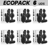 ECOPACK 6 UDS - BLACKandSILVER TUCKER PEQUEÑO PLUG ANAL SILICONA CONTROL REMOTO