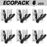 ECOPACK 6 UDS - BLACKandSILVER JAMIE VIBRADOR RABBIT EFECTO WAVE