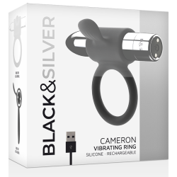 BLACKandSILVER - CAMERON ANILLO RECARGABLE SILVER