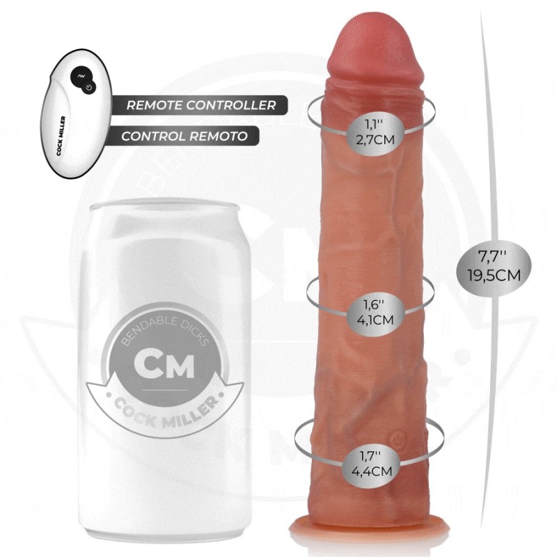 COCK MILLER - DILDO HIPERREALÍSTICO CON VENTOSA Y THRUSTING CON CONTROL REMOTO 19,5 CM