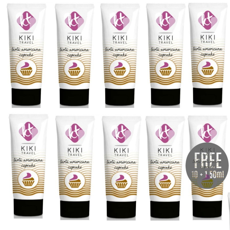 KIKÍ TRAVEL - GEL DESLIZANTE SABOR A TARTA AMERICANA CUPCAKE 50 ML 10 1 GRATIS