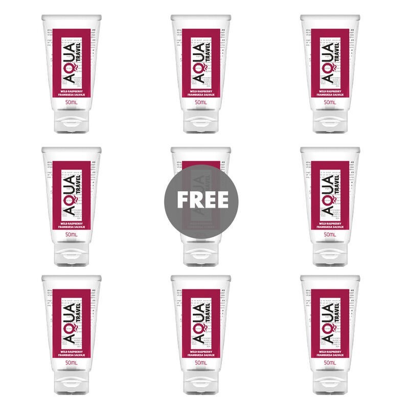 AQUA TRAVEL - LUBRICANTE BASE AGUA SABOR FRAMBUESA SALVAJE - 50 ML 81 GRATIS