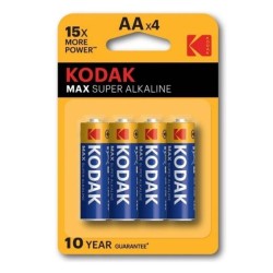 KODAK - MAX SUPER PILA ALCALINA AA LR6 BLISTER4