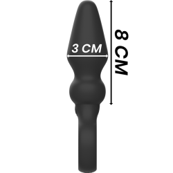 BLACKandSILVER - OZZY POTENTE VIBRADOR PLUG ANAL SILICONA