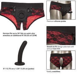 CALEXOTICS - SCANDAL SET DE BRAGUITAS SIN ENTREPIERNAS CON DILDO TALLA S-M
