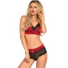 LEG AVENUE - SET DOS PIEZAS ROJO Y NEGRO L-XL