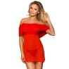 SUBBLIME - SET BABYDOLL TANGA ROJO S-M