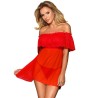 SUBBLIME - SET BABYDOLL TANGA ROJO S-M
