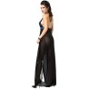 CHILIROSE - CR 3856 BABYDOLL LARGO AZUL and NEGRO S-M