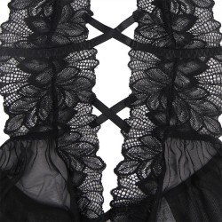 SUBBLIME - TEDDY CUELLO HALTER ESPALDA DESCUBIERTA ENCAJE NEGRO S-M