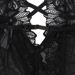 SUBBLIME - TEDDY CUELLO HALTER ESPALDA DESCUBIERTA ENCAJE NEGRO S-M