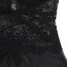 SUBBLIME - BABYDOLL TELA DE TUL DETALLE ENCAJE Y FLOR NEGRO S-M