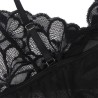 SUBBLIME - BABYDOLL CON TIRANTES AJUSTABLES Y ESTAMPADO FLORAL DE ENCAJE TRANSPARENTE NEGRO S-M