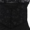 SUBBLIME - BABYDOLL CON TIRANTES AJUSTABLES Y ESTAMPADO FLORAL DE ENCAJE TRANSPARENTE NEGRO S-M