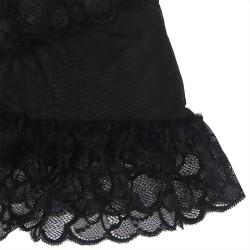 SUBBLIME - BABYDOLL CON TIRANTES AJUSTABLES Y ESTAMPADO FLORAL DE ENCAJE TRANSPARENTE NEGRO S-M