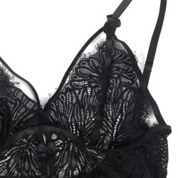 SUBBLIME - BABYDOLL CON TIRANTES AJUSTABLES DE ENCAJE NEGRO S-M