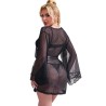SUBBLIME - BATA TELA TRANSPARENTE DETALLE ENCAJE NEGRO S-M