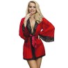 SUBBLIME - BATA TELA TRANSPARENTE DETALLE ENCAJE ROJO S-M