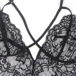 SUBBLIME - DISFRAZ POLICIA BODY ENCAJE NEGRO S-M