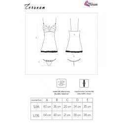 LIVCO CORSETTI FASHION - ZERUNAM SET BABYDOLL TANGA NEGRO S-M