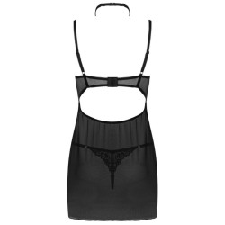 LIVCO CORSETTI FASHION - BINELLA SET BABYDOLL TANGA NEGRO S-M