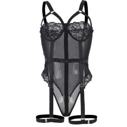 SUBBLIME - TEDDY CON LIGUERO DETALLE TIRAS PECHO NEGRO S-M