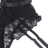 SUBBLIME - TEDDY CON LIGA DETALLE ENCAJES Y TIRAS NEGRO S-M