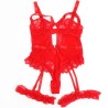 SUBBLIME - TEDDY CON LIGA DETALLE ENCAJE Y TIRAS ROJO S-M