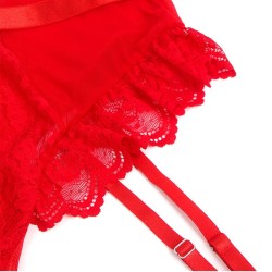 SUBBLIME - TEDDY CON LIGA DETALLE ENCAJE Y TIRAS ROJO S-M