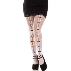 LEG AVENUE - MEDIAS CON ABERTURAS CORAZON and LAZOS ROSA
