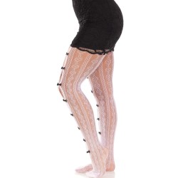 LEG AVENUE - MEDIAS CON ABERTURAS CORAZON and LAZOS ROSA