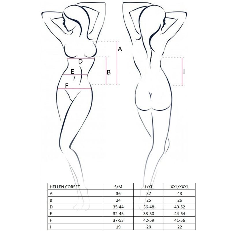 PASSION - WOMAN HELLEN CORSET NEGRO TALLA S-M PASSION - WOMAN HELLEN CORSET NEGRO TALLA S-M