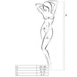 PASSION - WOMAN BS057 BODYSTOCKING BLANCO TALLA ÚNICA