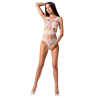 PASSION - WOMAN BS083 TEDDY CUERPO DE RED NEGRO TALLA ÚNICA