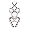 LEG AVENUE - KINK TEDDY ARNÉS CON ARO DE CORAZÓN TALLA S - NEGRO