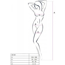 PASSION - BS100 BODYSTOCKING NEGRO TALLA ÚNICA