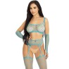 LEG AVENUE - SET TOP MEDIAS DE LIGA and GUANTES FUCSIA