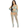 LEG AVENUE - SET TOP MEDIAS DE LIGA and GUANTES FUCSIA