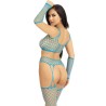 LEG AVENUE - SET TOP MEDIAS DE LIGA and GUANTES FUCSIA