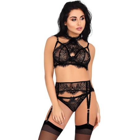 LIVCO CORSETTI FASHION - MAJALESA LC 90526 SUJETADOR LIGUERO PANTY BLACK S-M