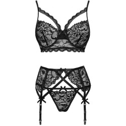 LIVCO CORSETTI FASHION - MORIDAM LC 90552 SUJETADOR LIGUERO PANTY NEGRO S-M