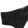 SUBBLIME - SET DE 3 PIEZAS SUJETADOR TANGA LIGA ENCAJE NEGRO S-M