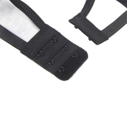 SUBBLIME - SET DE 3 PIEZAS SUJETADOR TANGA LIGA ENCAJE NEGRO S-M