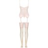 LIVCO CORSETTI FASHION - PERSINNE PEACH SET CORSET PANTY MEDIAS S-M