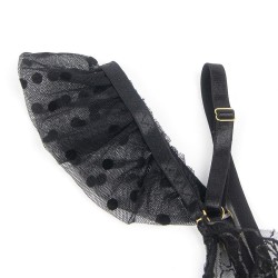 SUBBLIME - 957483 CONJUNTO SUJETADOR Y LIGA DE ENCAJE NEGRO S-M