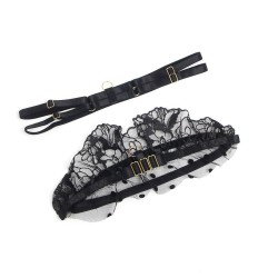 SUBBLIME - 957483 CONJUNTO SUJETADOR Y LIGA DE ENCAJE NEGRO S-M