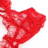 SUBBLIME - 957506 CONJUNTO SUJETADOR Y LIGA DE ENCAJE ROJO S-M