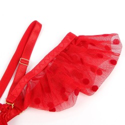 SUBBLIME - 957506 CONJUNTO SUJETADOR Y LIGA DE ENCAJE ROJO S-M