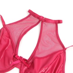 SUBBLIME - 957605 CONJUNTO SUJETADOR Y FALDA DE CUERO ROJO S-M